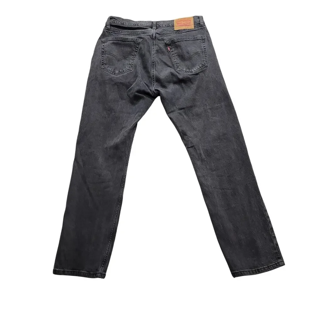 Levis 505 Jeans Mens 34x29 Gray Straight Leg Regular Fit Denim Pants Fade
